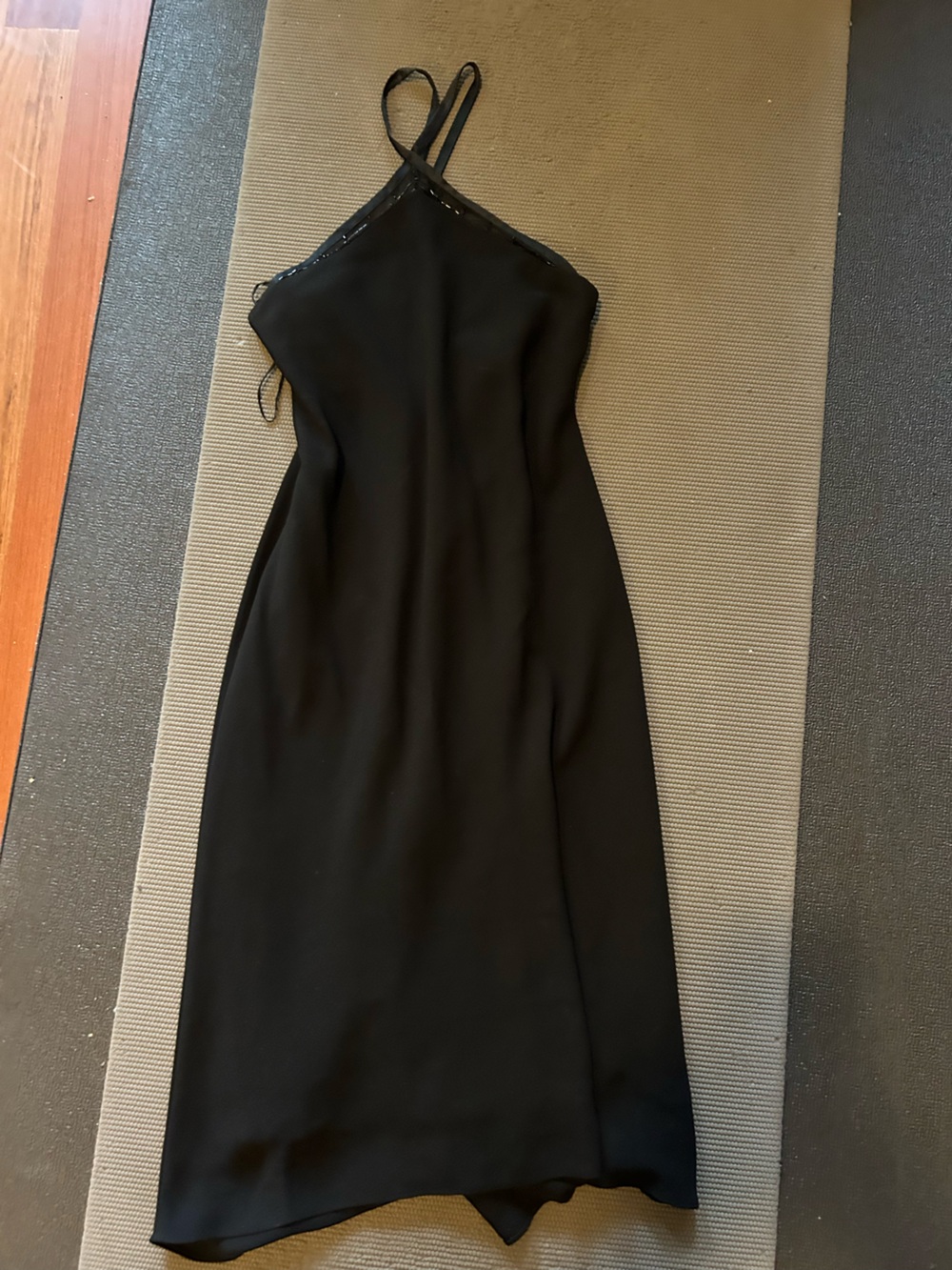 Jones New York Dress Black Slip Dress - Women’s Evening Dress with bead detail